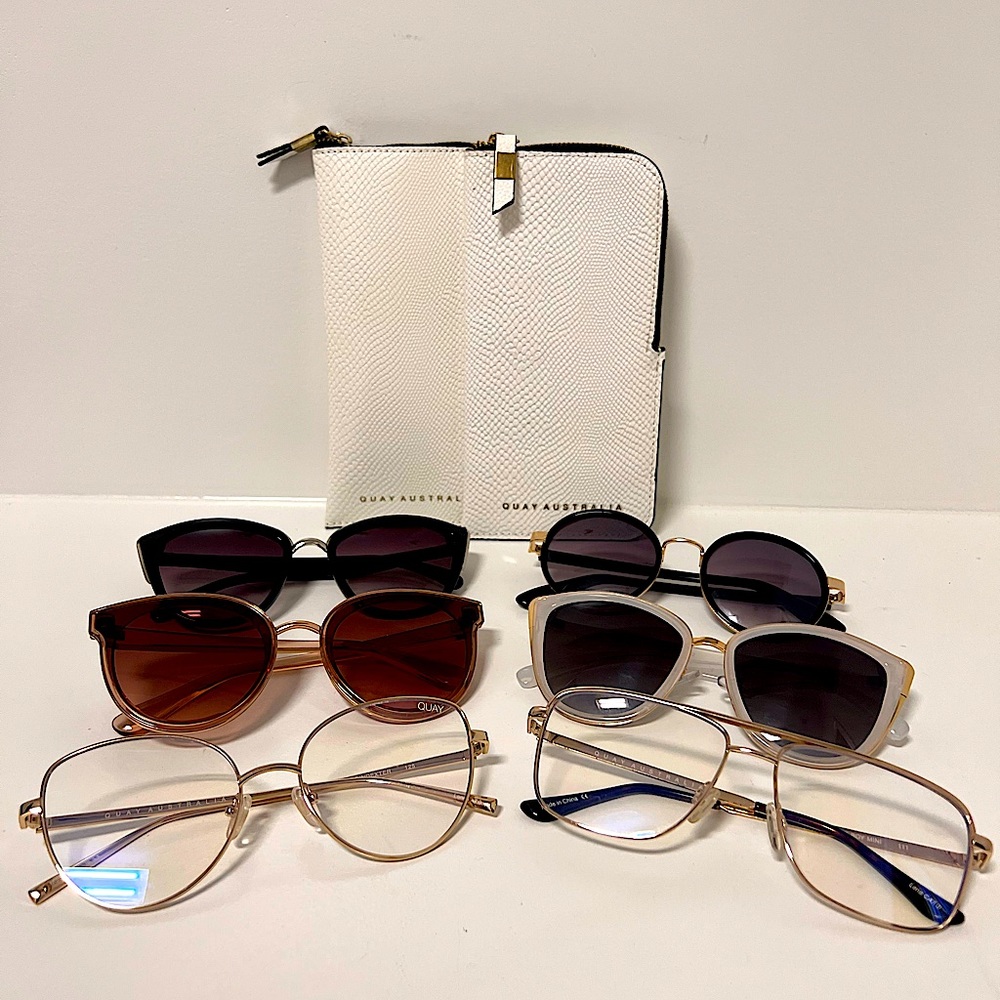 4 Sunglasses Various Colors & 2 Blue Light Clear Glasses!
